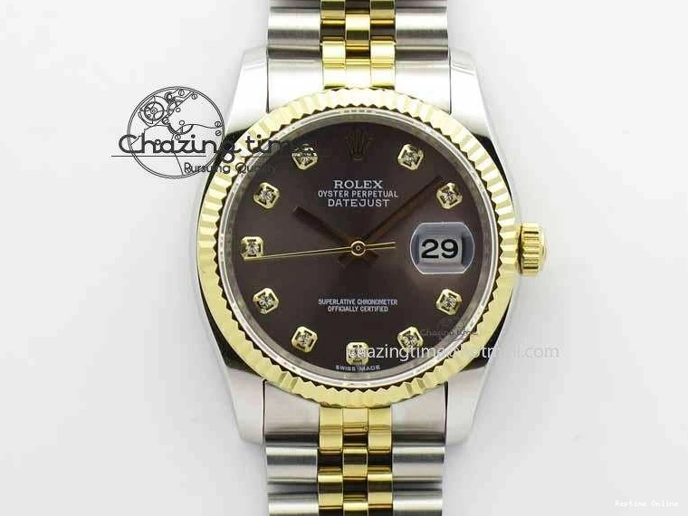 0410 DateJust 116234 SS YG BP Best Edition Gray Dial Diam Markers On SS YG Bracelet SA ZipUp 3745